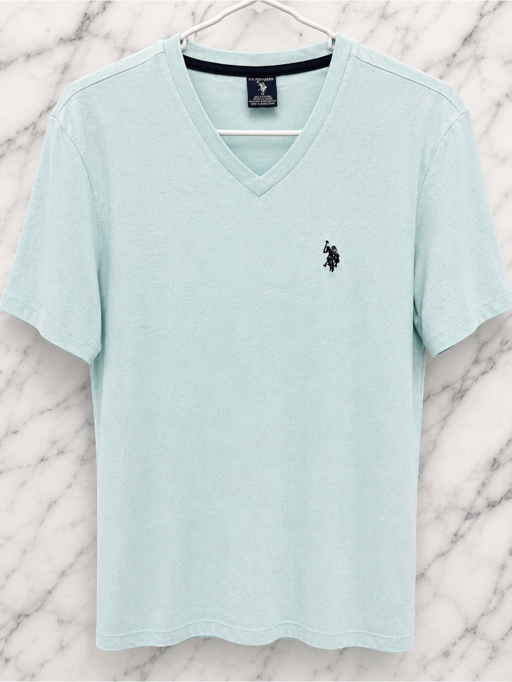 U.S. Polo Assn. Mint Green Embroidered V-Neck Tee | Size M⁠ - Picture 2 of 4